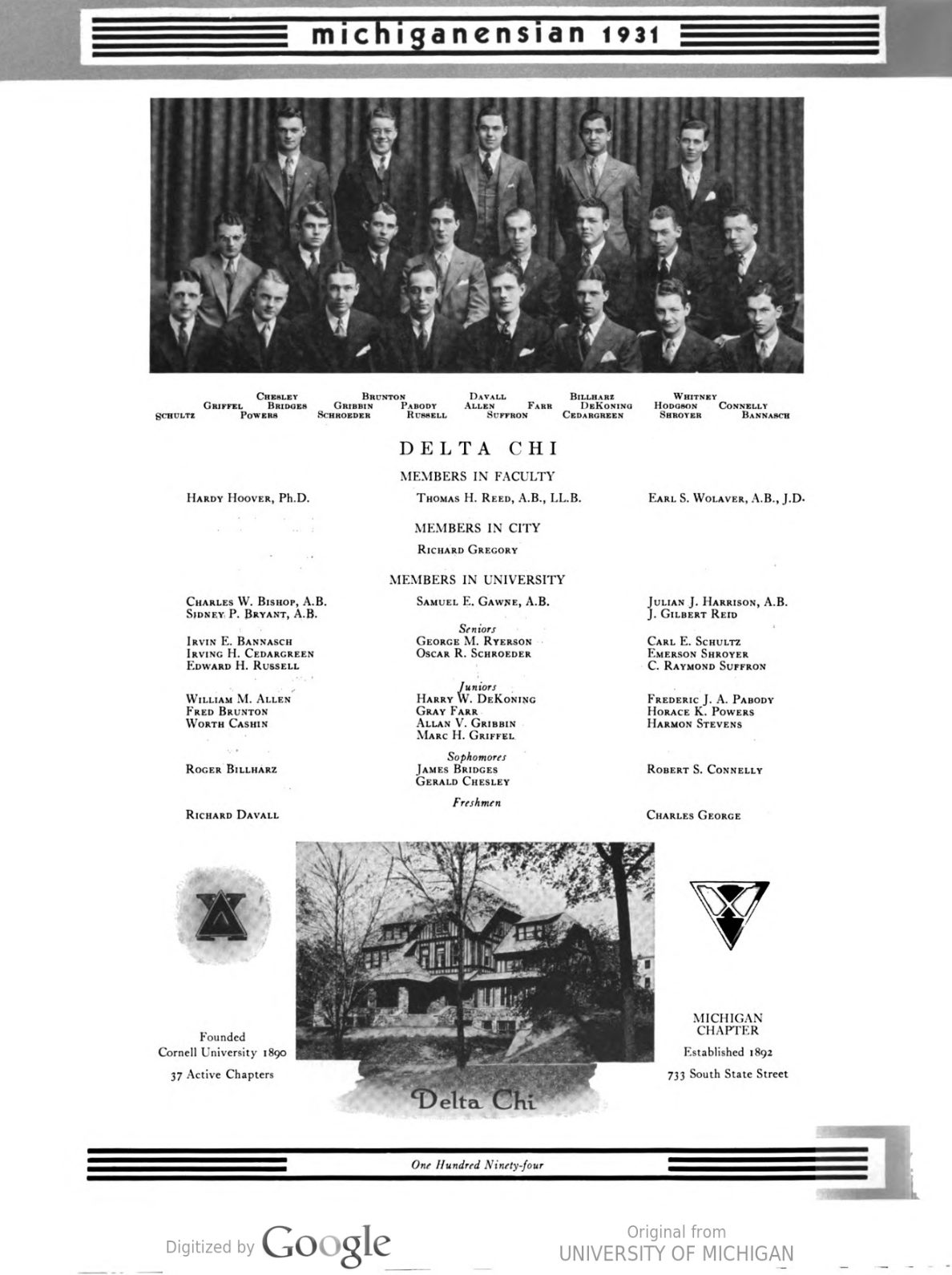 Throwback to Delta Chi in 1931